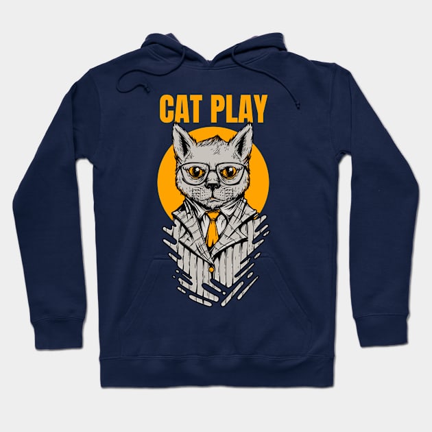 Serious cat play Hoodie by Purrfect Shop